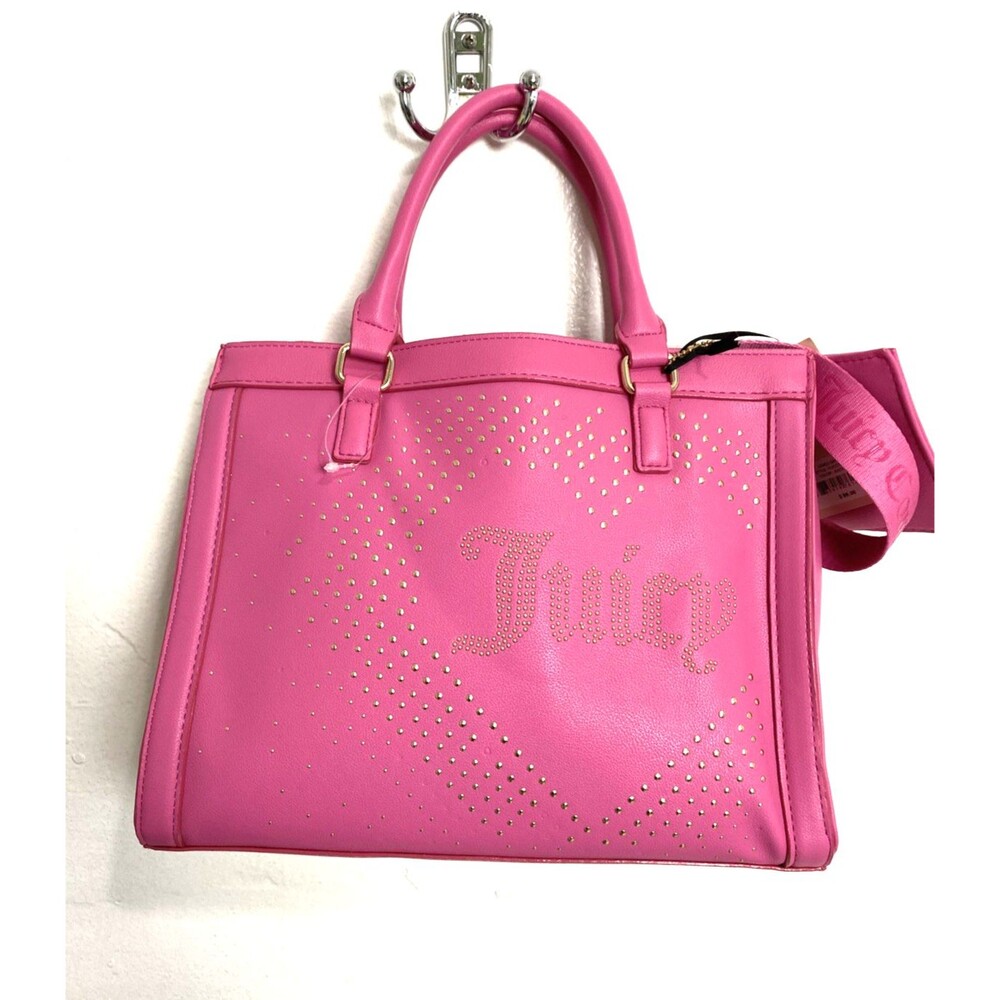 Juicy Couture Lovely Day Tote Crossbody Shoulder Bag Leather Purse Wallet Pink